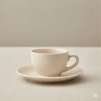 Handcrafted Ceramic Tea & Coffee Cups with Saucers – 180 ml | Set of 2