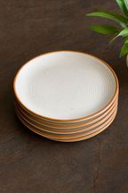 Handcrafted Terracotta Rim Ceramic Dinner Plates – 10.5-inch | Set of 2